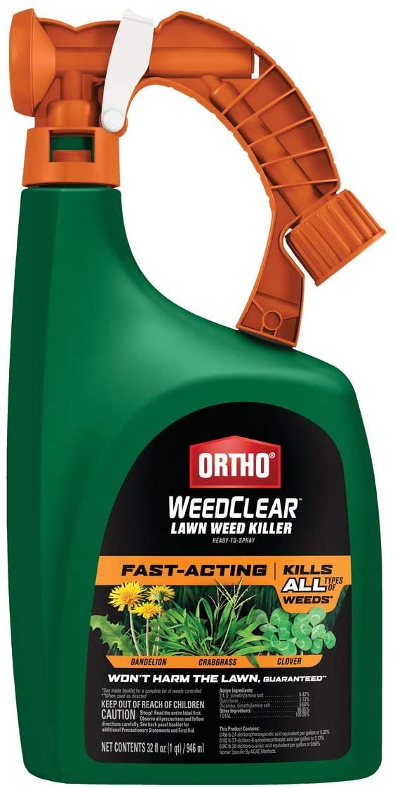 Ortho Weedclear Lawn Weed Killer Ready To Spray Weed Killer For Lawns Crabgrass Killer Also Kills Chickweed Dandelion Clover More Fast Acting Weed Killer Spray Kills To The Root 32