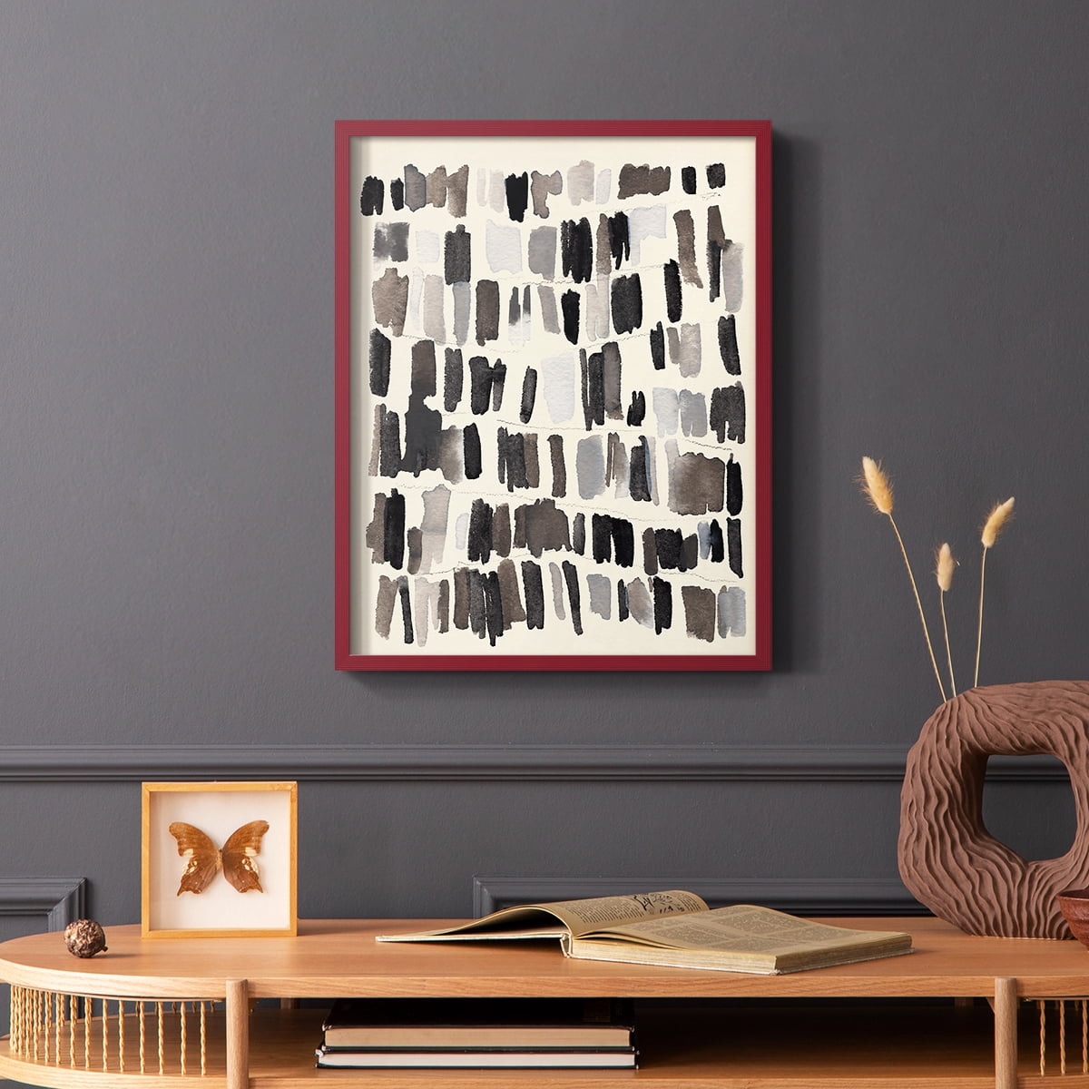 Chalk and Flint IV Framed Print in Red Solid Wood Framed Print No Nail Hanging