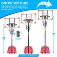 thumbnail image 4 of Height Adjustable 67" to 84" Basketball Hoop, Portable Basketball Goal System with Stable Base and Wheels, Teenagers Youth Basketball Hoop Use for Indoor and Outdoor, Rose, 4 of 8