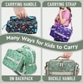 thumbnail image 4 of Bentgo Kids Lunch Bag - Double-Insulated, Reusable Lunch Bag for Kids 3+ with Adjustable Strap; Holds Lunch Box/Water Bottle/Snacks; Easy-Clean, Water-Resistant & Pockets (Dino Fossils), 4 of 7