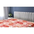 thumbnail image 5 of Ambesonne Hibiscus Fitted Sheet, Watercolor Floral Print, Full Size, Dark Coral Coral White, 5 of 5