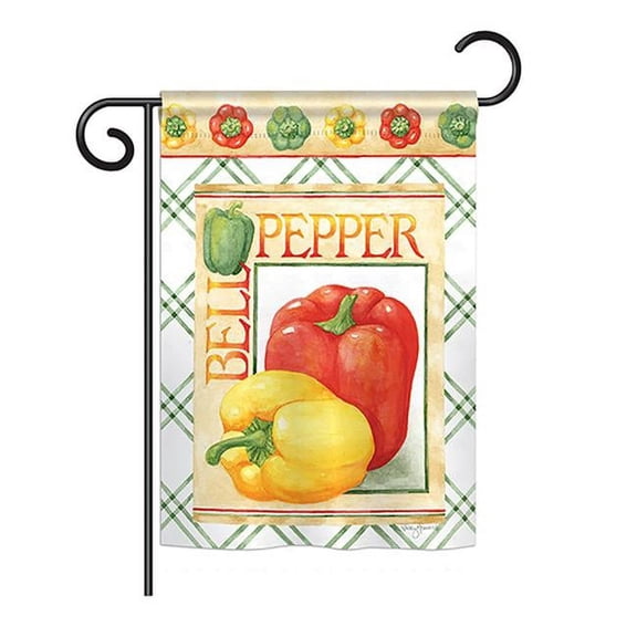 Breeze Decor BD-VG-G-117040-IP-BO-DS02-US Bell Pepper Food - Everyday Vegetable Impressions Decorative Vertical Garden Flag - 13 x 18.5 in.