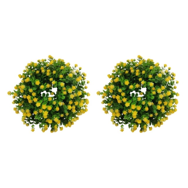 Advancent Guirnalda de plantas de plástico artificial, aro de ratán, grande, colorido, para puerta delantera, ventana, granja, fiesta de boda Type5 NO5