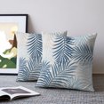 thumbnail image 2 of Pillow Covers 18x18 Set of 2, Blue Grey Palm Leaves Throw Pillow Covers Decorative Couch Cushion Cover, Summer Botanical Tropical Leaf Microfiber Soft Square Pillowcases for Bedroom Living Room Sofa, 2 of 9