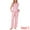 Pink Striped, variant on DARING DIVA Pajamas V Neck Top Drawstring Pants Sleepwear Lounge Sets S Black