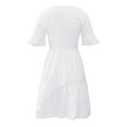 thumbnail image 5 of IROINNID Cute Dresses For Women Plain Comfy Casual Print Short Sleeve V-Neck Pocket Sundress Dress Summer Saving, 5 of 6