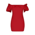 thumbnail image 4 of Edvintorg Off Shoulder Dress Fashion Women Sexy Bodycon Dresses Short Sleeve Strapless Backless Tube Top Evening Mini Dress Red XXXL, 4 of 6