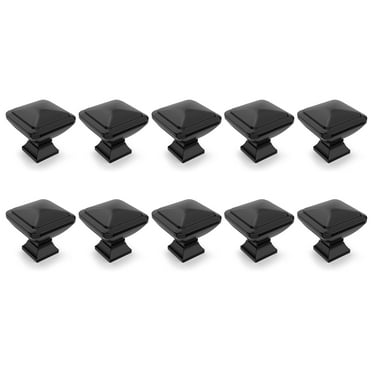 YasTant 10 Pack Cabinet Door Knobs Black, Matte Black Kitchen Cabinet Knobs Square Dresser Knobs Drawer Knobs Cabinet Hardware Zinc Knobs for Dresser Drawers