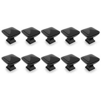 YasTant 10 Pack Cabinet Door Knobs Black, Matte Black Kitchen Cabinet Knobs Square Dresser Knobs Drawer Knobs Cabinet Hardware Zinc Knobs for Dresser Drawers