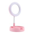 thumbnail image 3 of Anillo de luz portátil para Selfie con soporte para teléfono Espejo de maquillaje USB con luces Iluminación regulable Soporte extensible para cámaras Rosa Baoblaze base de lampara, 3 of 8