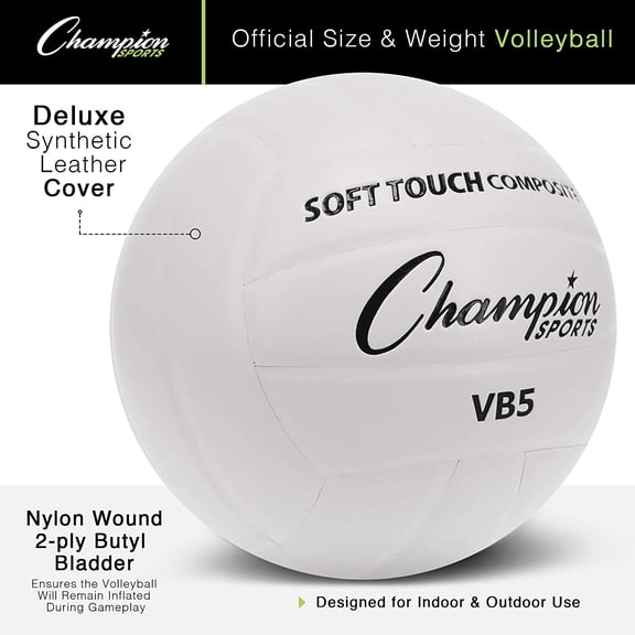 Soft Touch Synthetic Leather Volleyball - Ideal for Practice &
