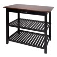 thumbnail image 4 of Casual Home Solid American Hardwood Kitchen Island with Drawer & Shelves, Walnut, 4 of 10