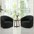 thumbnail image 3 of Gymax Ensemble de 2 Chaises Pivotantes Modernes en Velours avec Base en Métal, 3 of 10