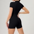 thumbnail image 3 of Monos deportivos con cremallera para mujer, traje de Fitness de una pieza, chándal de gimnasio, mono corto, conjunto de Yoga de verano, monos, ropa deportiva de entrenamiento, 3 of 5