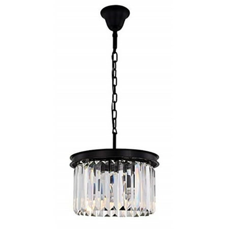 

Sydney 3 light Matte Black Pendant Clear Royal Cut Crystal