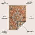 thumbnail image 4 of JONATHAN Y SAVANNAH 5 x 8 Area Rug, Bijan Vintage Medallion Machine-Washable Reversible - Terra/Blue/Cream, SVH107A-5, 4 of 7