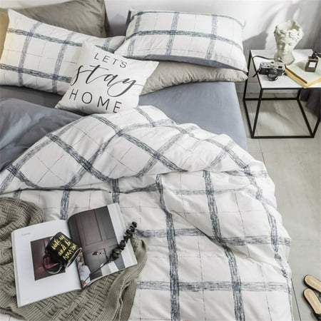White Plaid Duvet Covers Grid Queen Black And Bedding Cover Cotton Large Checd Geometric Square Sets Women Men Teens Dorm Soft Durable No Insert - Black And White Square Grid Bedding White Plaid Duvet Covers Grid Queen Black And Bedding Cover Cotton Large Checd Geometric Square Sets Women Men Teens Dorm Soft Durable No Insert - Black And White Square Grid Bedding