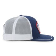 Pabst Blue Ribbon Eagle Logo Structured Trucker Hat, Royal Blue & White, High Crown Snapback