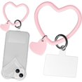 thumbnail image 1 of Silicone Heart Loop Lanyard, Universal Phone Case Strap with Key Chain Holder - Sakura Pink Sakura Pink, 1 of 5