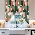 thumbnail image 4 of Green Orange Swag Valances for Windows 2 Pack Nordic Retro Medieval Geometric Abstract Swag Kitchen Curtains 36 Inches Long Rod Pocket Short Window Treatment for Kitchen Bathroom 28"x36", 4 of 8