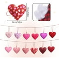 thumbnail image 5 of Felt Fabric Heart Hanging Ornament, 12 Pieces Set, Red Pink Buffalo Plaid Check, for Valentine's Day, Wedding, Party DIY Crafts (Multicolor), 5 of 11
