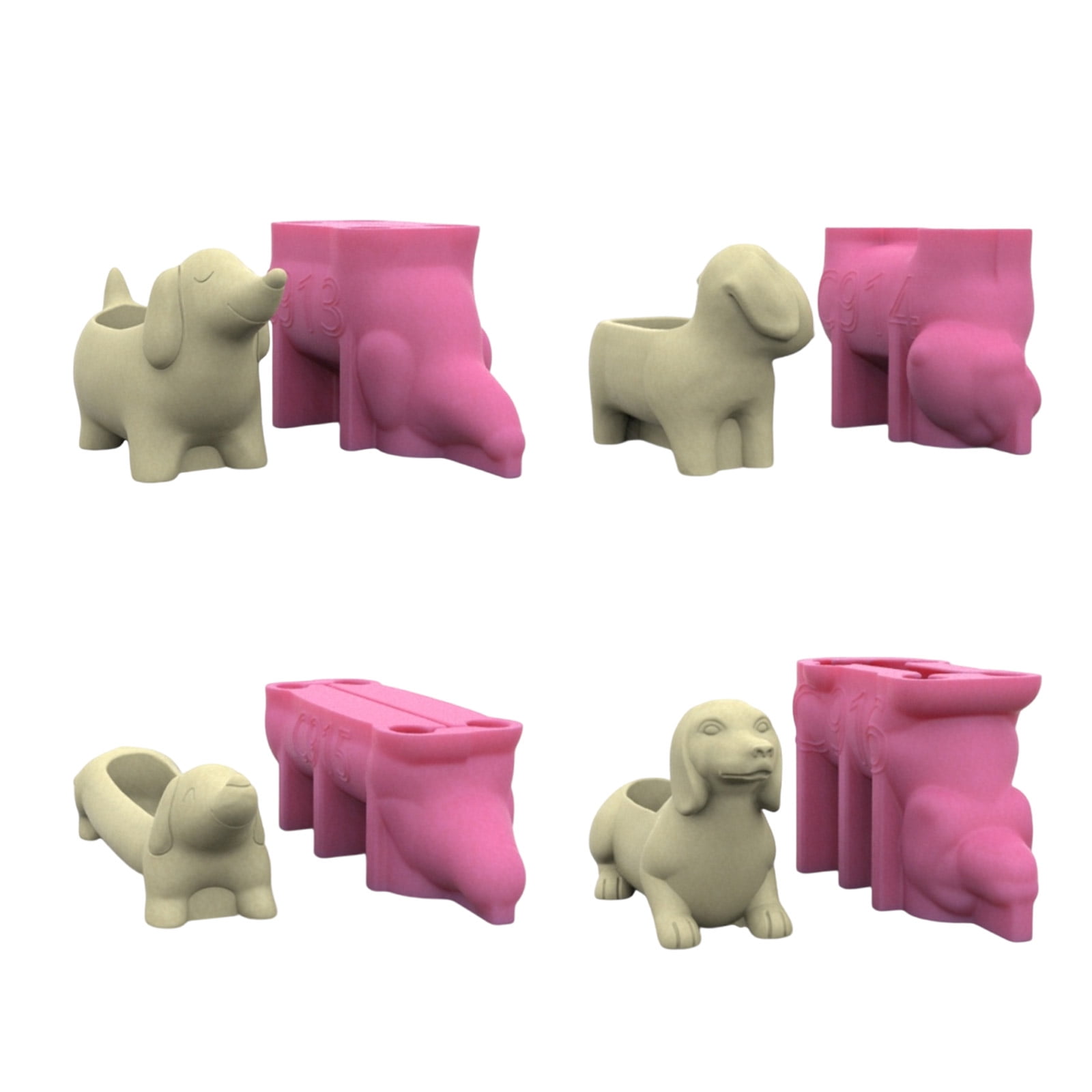 Planter Moulds Vase Molds Dachshund Dog Shape Flowerpot Molds Epoxy Resin Mold Pen Storage Holder Molds