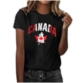 thumbnail image 2 of HOMBOM Womens T-Shirts Graphic Tees Black Soft Summer Maple Leaf Print Tops for Ladies Short Sleeve, 2 of 5