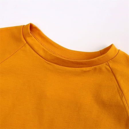 

TOWED22 Kids Tshirt Toddler Kids Girls Boys Short Classic Loose Short Soft Bat Sleeve Solid T Shirt Tee Tops Tshirts For Toddler Yellow