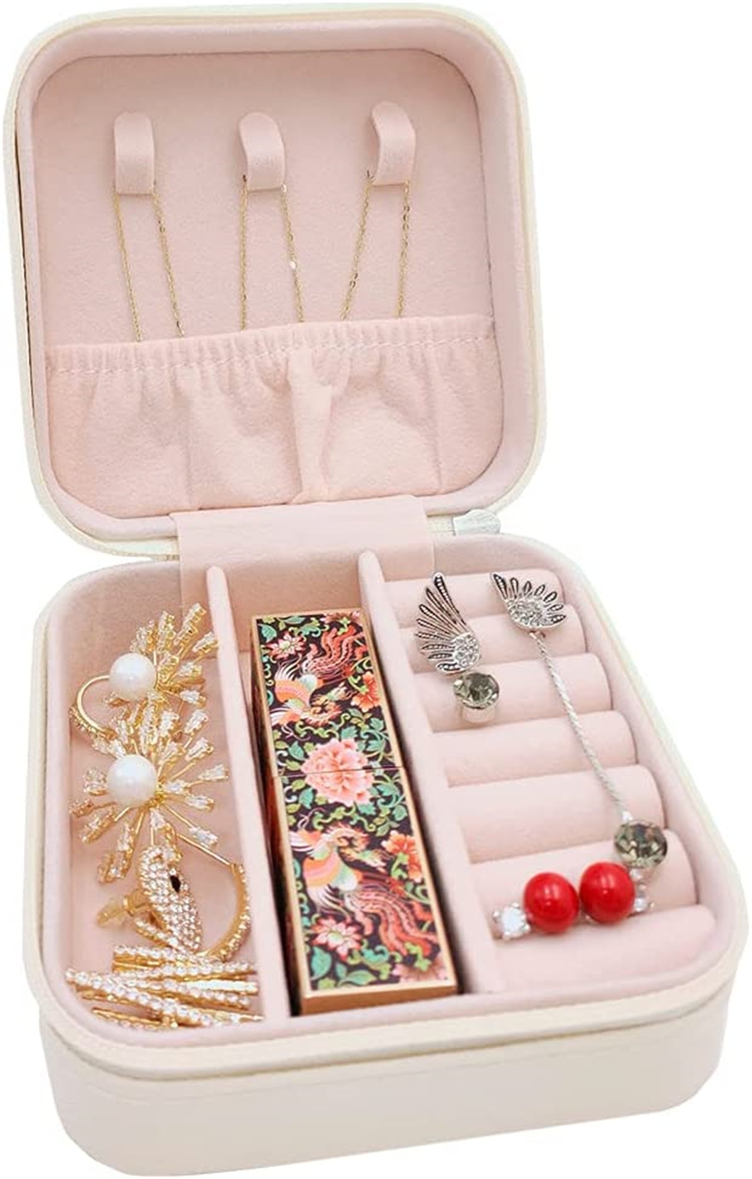 Doolland Kids Jewelry Box, PU Leather Made Jewelry Case Little Girls Jewelry Set, 2/3/4Layers Portable Travel Jewelry Case for Earrings Bracelets Rings Hair