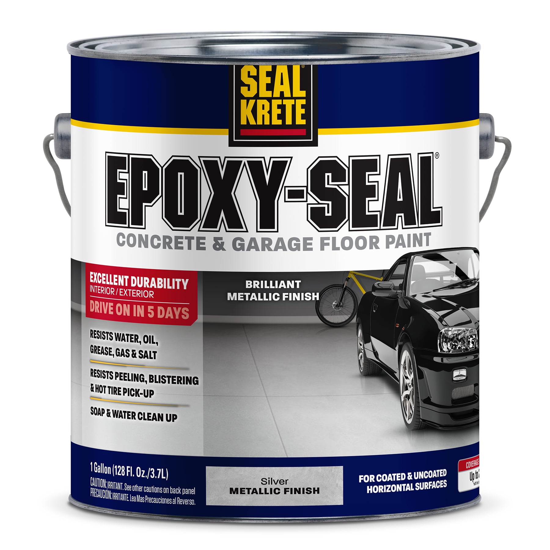 Metallic Silver, SealKrete EpoxySeal Concrete and Garage Floor Paint, 1 Gal