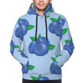 thumbnail image 4 of Hoodies for Men - Blueberry Print blue Long Sleeve Comfrt Men'S Fashion Hoodies & Sweatshirts, Sweatshirts for Men Hoodies Pullover Clothing Clothes with Pouch, 4 of 7