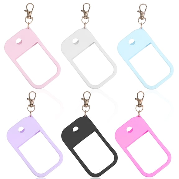LINFANG 6Pcs Silicone Case for Hand Sanitizer Perfume Spray Protective Case with Keychain for 1 Fl Oz Portable Accessory for Travel