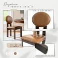 thumbnail image 6 of Dayalane Mid-Century Modern Dining Chairs Set of 2, Armless Round High Back PU Leather Upholstered Kitchen Chairs, Solid Wood Frame Accent Chairs for Dining Kitchen Living Room, Brown, 6 of 11