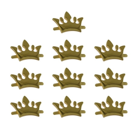 

NUOLUX 10Pcs Accessories High-grade Crown Decor Zinc Alloy Ornaments for Purses Clutches Bags Handbags (Golden)