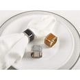 thumbnail image 3 of Fennco Styles Sparkling Square Design Metal Napkin Rings, Set of 4, 3 of 12
