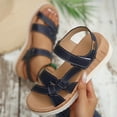thumbnail image 2 of Yyuenw Women’s Open Toe Multi Band Wedge Sandals Lightweight PU Casual Outdoor Holiday Shoes, 2 of 9