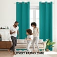 thumbnail image 5 of Deconovo Thermal Insulated Solid Blackout Window Curtains for Living Room (Turquoise, 42" x 84", 2 Panels), 5 of 10