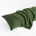 thumbnail image 2 of [Pillowcase]-Ultra Soft Microfiber Body Pillowcase, Cozy Machine Washable long Pillow Cover, Olive Green, 1 Count, Pillow not included, 2 of 5