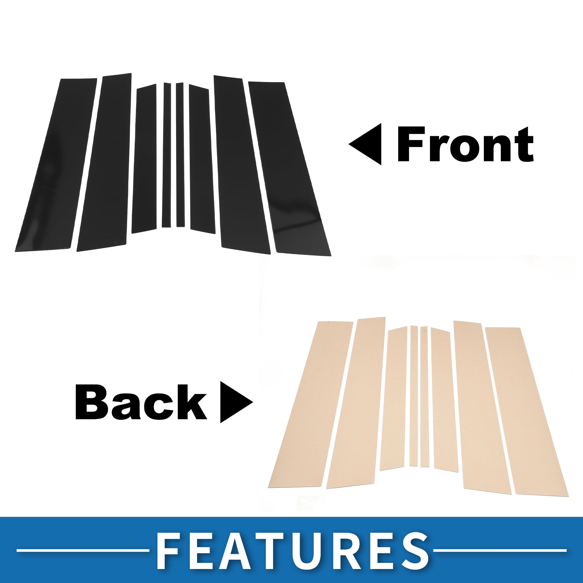 Unique Bargains 8Pcs Anti Scratch Sticker For Toyota Highlander 2022-2024 Black
