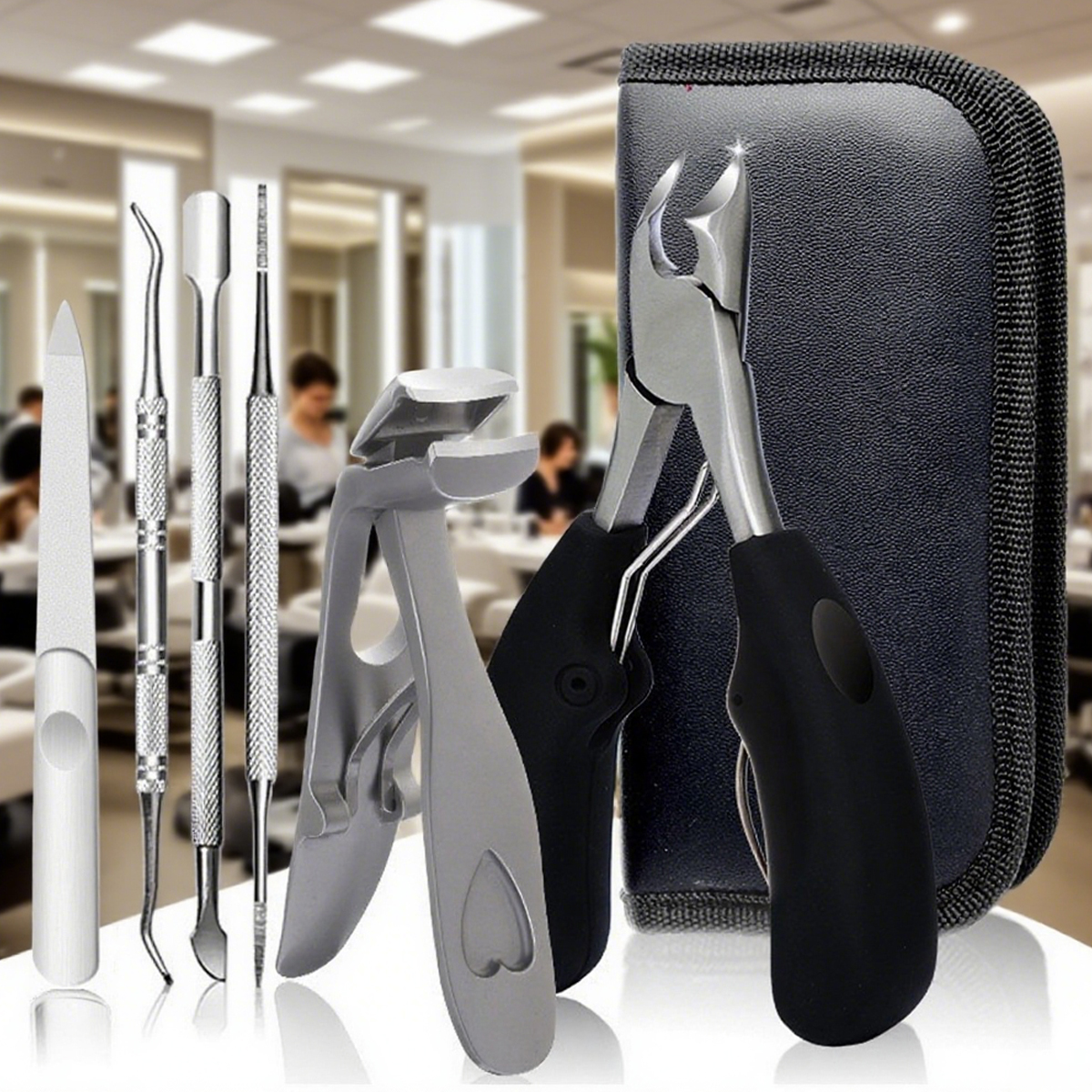 TNSAWRRYOE 6 Piece Stainless Steel Pedicure Set with Ingrown Toenail Pliers Making it Suitable for Both Home Use and Travel