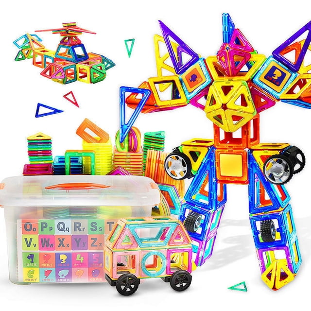 Juego de bloques de construcción magnéticos grandes para niños, juguete educativo para la primera infancia, bloques de construcción magnéticos puros ensamblados