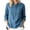 Navy, variant on Women Shirts 100%Cotton Women Extra Long 3/4 Sleeve Top, Solid V Neck Double Pocket Loose Casual T-Shirt