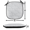 thumbnail image 4 of Grey Chair Seating Cushion Set of 2, Floral Flower Buds Leaves Pattern English Country Style Victorian Lace Image Print, Seat Pads for Office with Anti-slip Backing, 16"x16", Grey White, by Ambesonne, 4 of 7