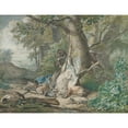 thumbnail image 3 of Wybrand Hendriks 14x12 Black Modern Framed Museum Art Print Titled - Hunting Still Life in a Forest (1784), 3 of 5