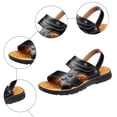thumbnail image 4 of Rokment Mens Orthotic Sandals with Back Strap Convertible Arch Support Leather Open Toe Walking Slip on Beach Casual Backless Slides Summer Shoes for Driving Work Non Slip Black Size 7.5, 4 of 5
