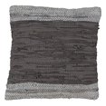 thumbnail image 1 of SARO LIFESTYLE Collection Grey Two-Tone Leather Chindi Down Filled Throw Pillow, 18",, 1 of 1