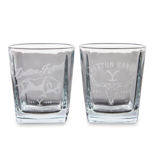Gafas Mini Rocks Toynk Yellowstone Dutton Ranch 270 ml, 2 unidades