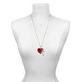 thumbnail image 3 of Delight Jewelry Acrylic 1" Maroon Heart Be Strong and Courageous Engraved Cross Zoey Necklace, 28", 3 of 4