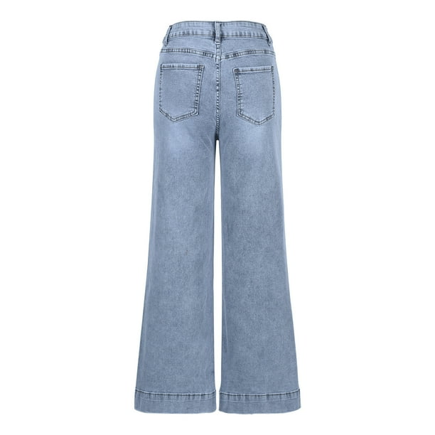 【Anyone more】Fuwa Wash Denim Wide Pants ZZwxWA Jeans for Women 2025 High Waisted Flare Casual Wide