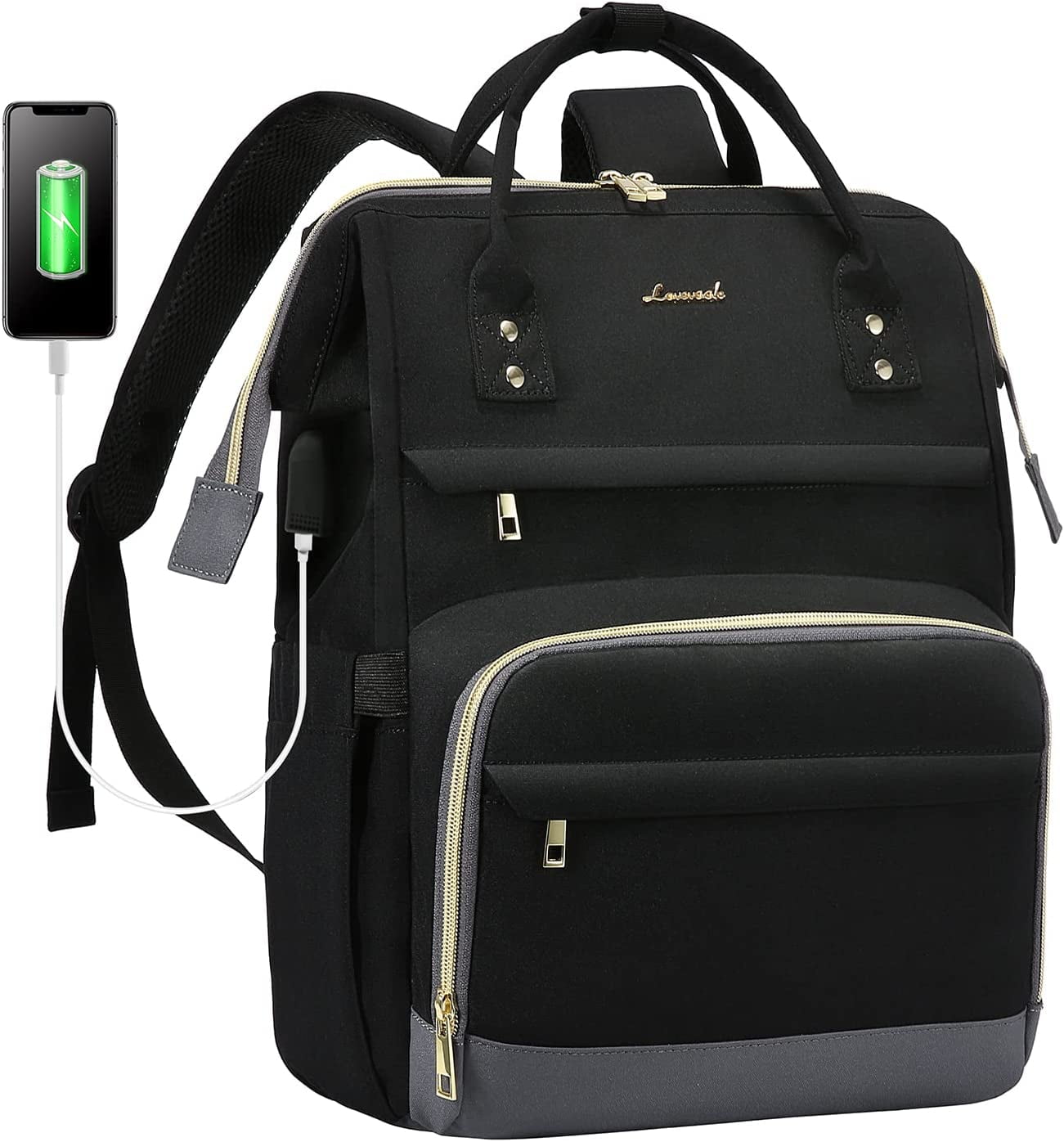 YOUIGIFTS Laptop Backpack for Women Work Backpack Purse 15.6 Inch